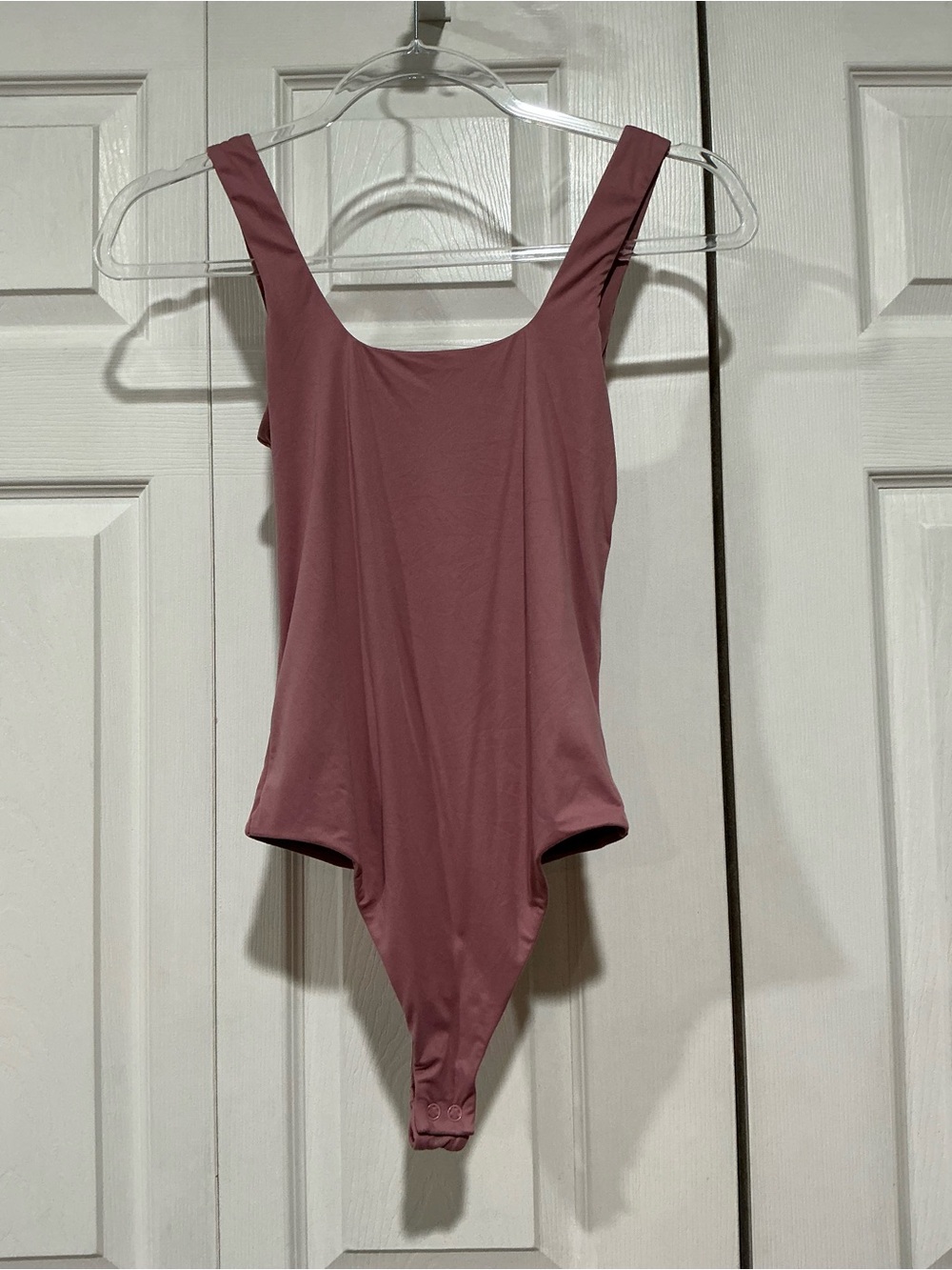 💙 NWT Victoria’s Secret Feather soft Dusty Rose Tank Thong Bodysuit - S (01601)